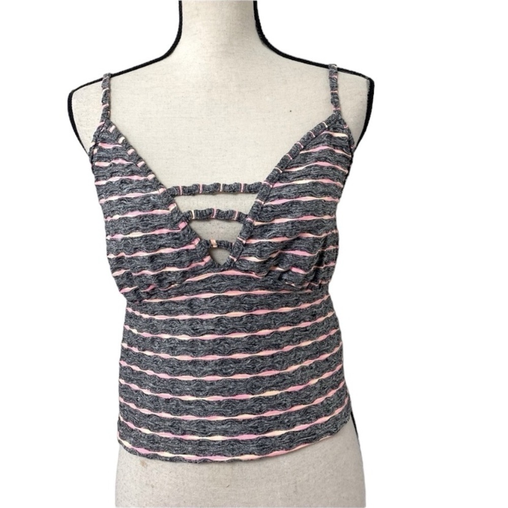 Rue + Gray and Pink Ruched Smock Tank Top.